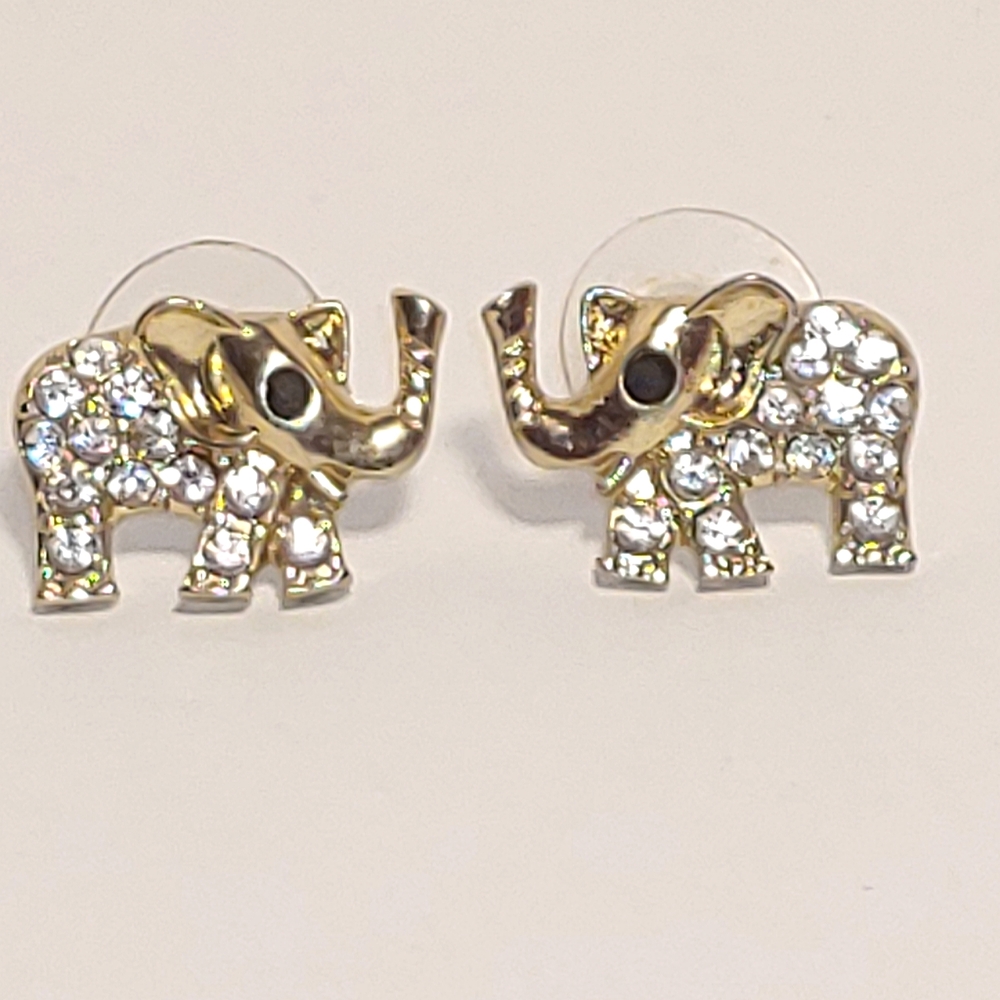 Elephant earrings for pierced ears.